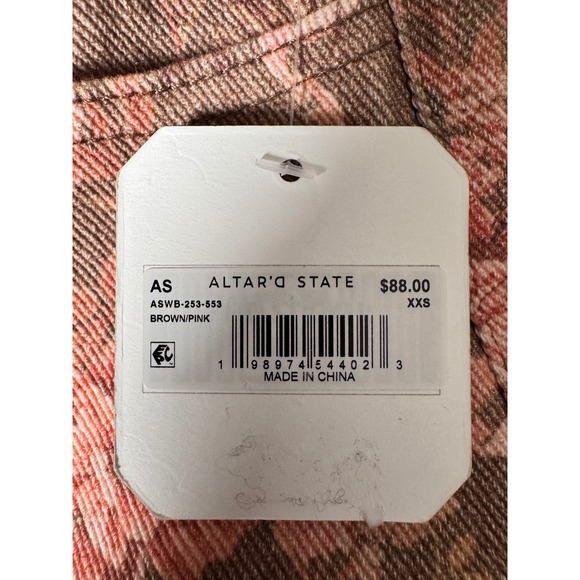 Altar State Womens XXS Brown Pink Floral Wide Leg Jeans - Picture 12 of 14